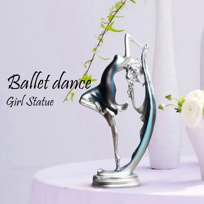 

Ballerina girl dance resin statue elegant figure craft creative home desktop decoration dance girl ornaments