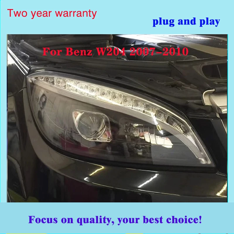 Автомобильный Стайлинг benz Головной фонарь для W204 светодиодный фары 2007-2010 C300 C260 фара светодиодный DRL Hid авто аксессуары