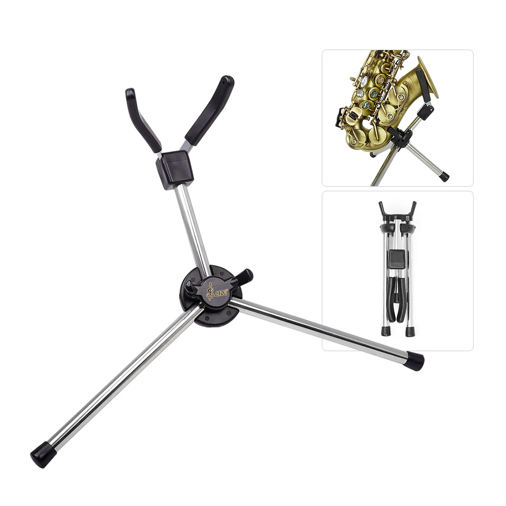 

High-quality Soprano Saxophone Stand Foldable Sax Metal Floor Stand Holder with Carry Bag