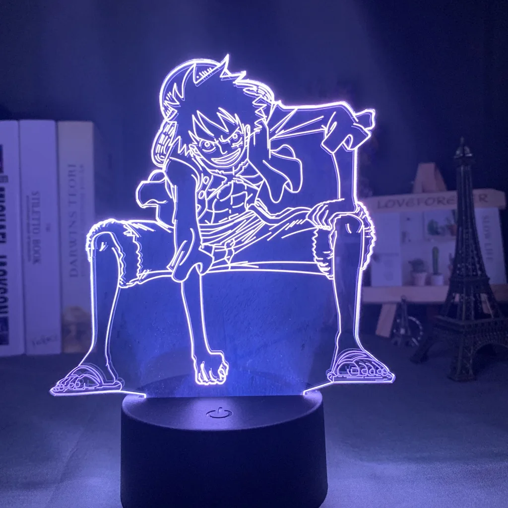 3d ночник с изображением обезьяны D Luffy Usb на батарейках ночной Светильник для