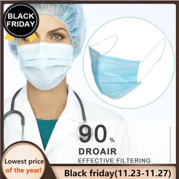 

DHL shipping 1000 pcs Non Woven Disposable Face Mask 3 Layer Hanging ear Dust Filter Dust-Proof Safety Elastic Safety Masks