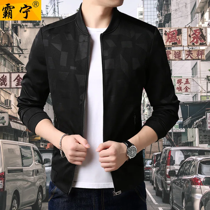 

Men's Autumn Coat Middle-aged Father Jacket Stand Collar Casual Business 40 Thin Dad 50 MEN'S Top
