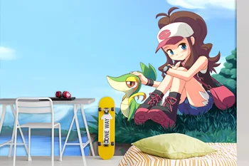 

[Self-Adhesive] 3D Murals For Pokemon 152 Japan Anime Wall Paper mural Wall Print Decal Wall Murals Belly