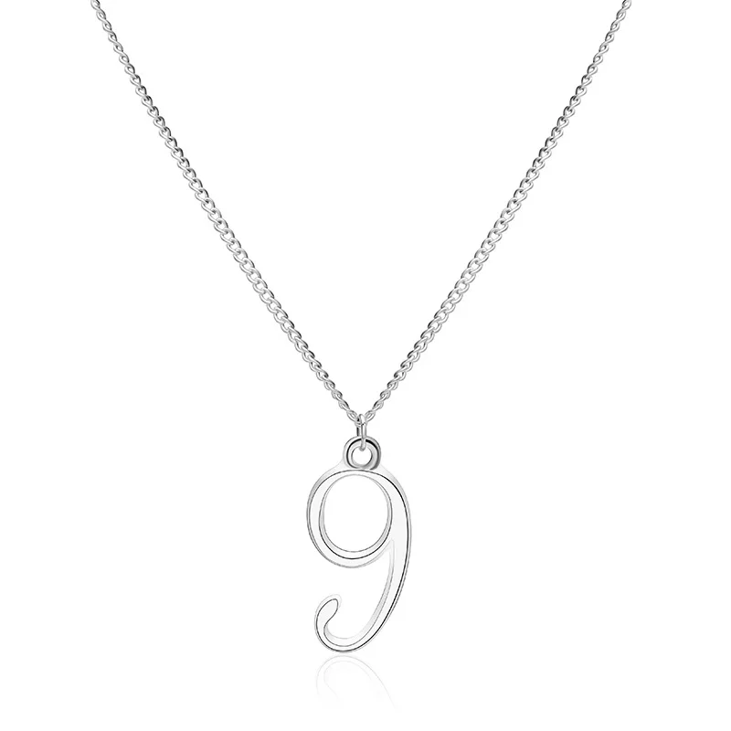 Digital 9 Roman Arabic Numeral Sign time chain Necklace Numbers name symbol Logo Family Friend Birthday date Jewelry | Украшения и