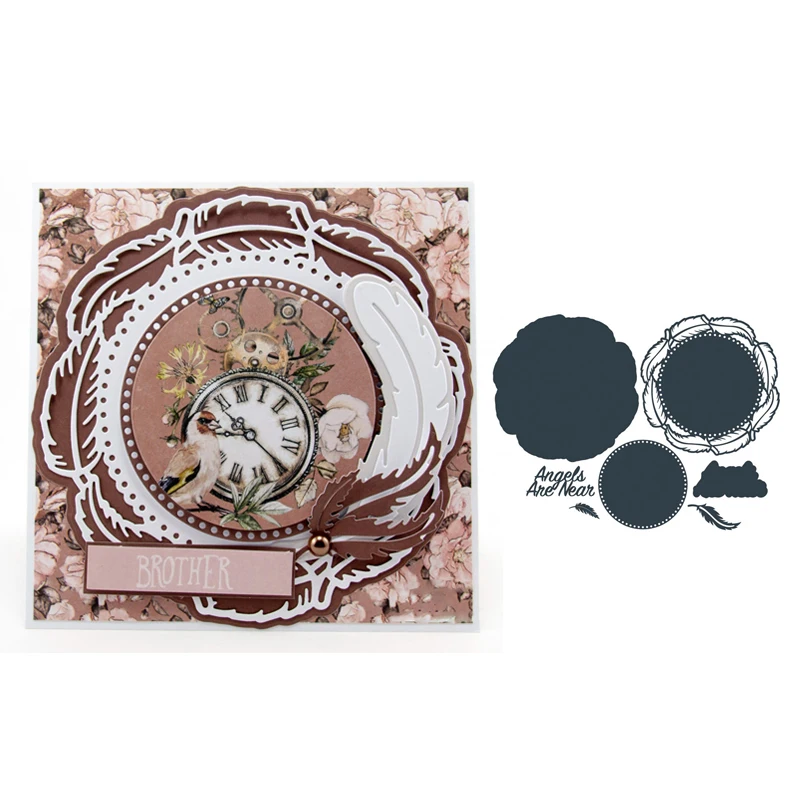 

Angels Are Near Letters Circle Frame Metal Cutting Dies Stencils For DIY Scrapbooking Decoration Embossing Supplier Handcraft