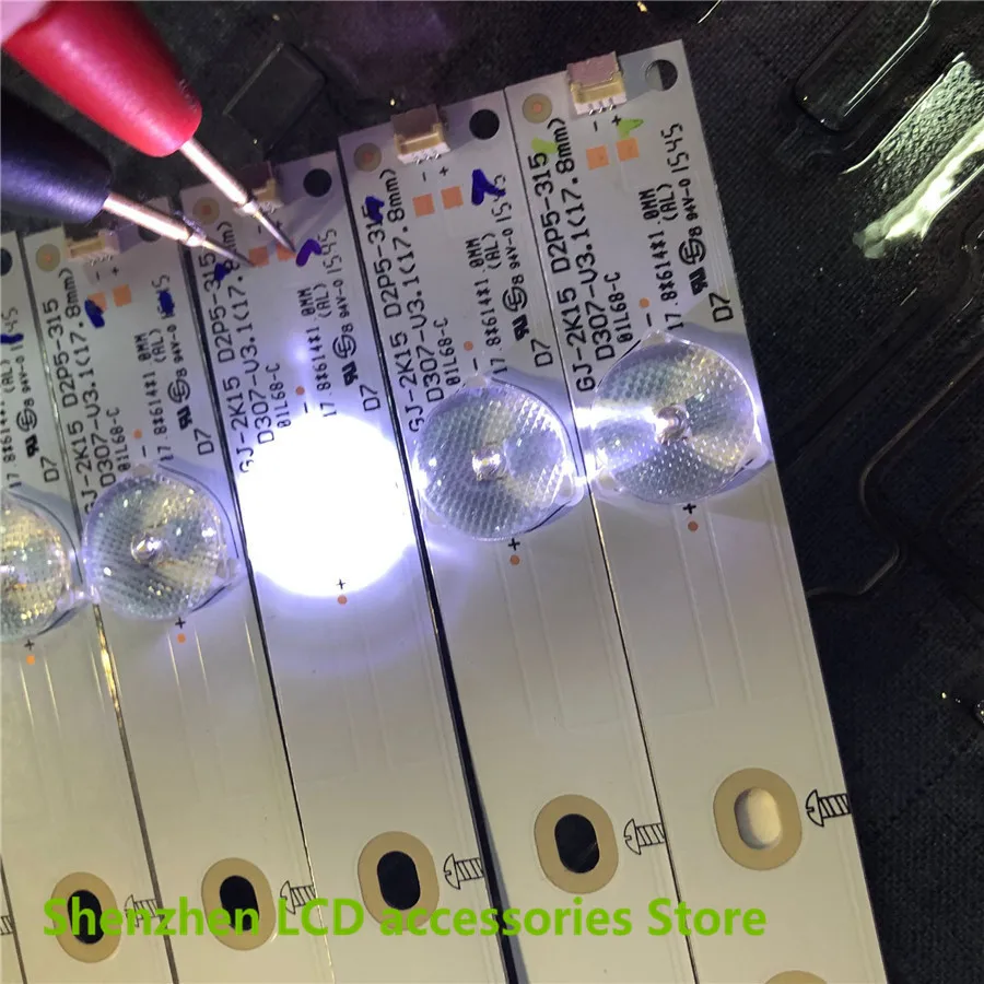 12 шт./лот светодиодный полоски для 3" Philips GJ-2K15 D2P5-315 D307-V3.1 01L68-2 E349376 7 светодиодный s 615 мм