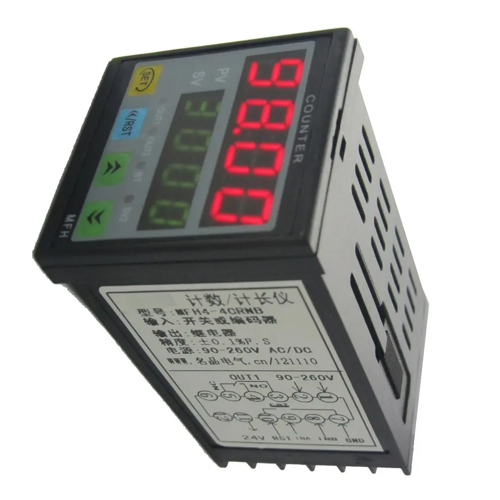 US $20.41 Multi Functional Digital Counter Length Meter Intelligent Dual 4 Digits Led