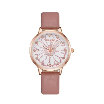 

Casual Women Watches New Brand Luxury Ladies Watch Pink Leather Strap Wristwatch Fashion Dress Female Clock Relojes Para Mujer