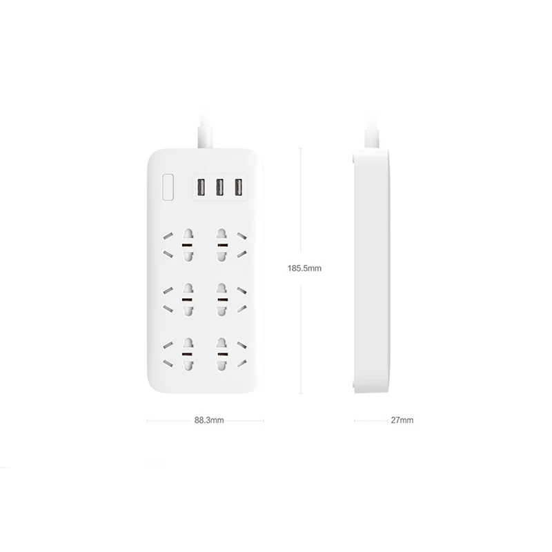 Xiaomi MiJia Smart power Strip 2A Быстрая зарядка 3 USB удлинитель разъем 6 Стандартный гнездовой адаптер кабель