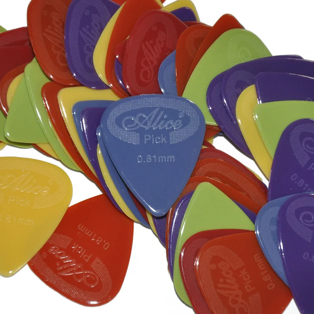 Alice Projecting Nylon Guitar Picks Standard Plectra AP-100G Multi Thickness 100pcs/pack