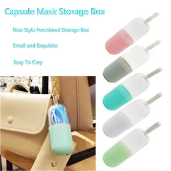 

Silicone Capsule Face Mask Storage Box Dust-Proof Pollution-Proof Security Pocket Mask Organizer Case Mini Pill Storage Box