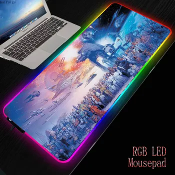 

XGZ Large RGB Gaming Mouse Pad Gamer Locking Edge Keyboard Mousepad LED Light USB Wired Star War Mouse Mice 7 Dazzle Colors XXL