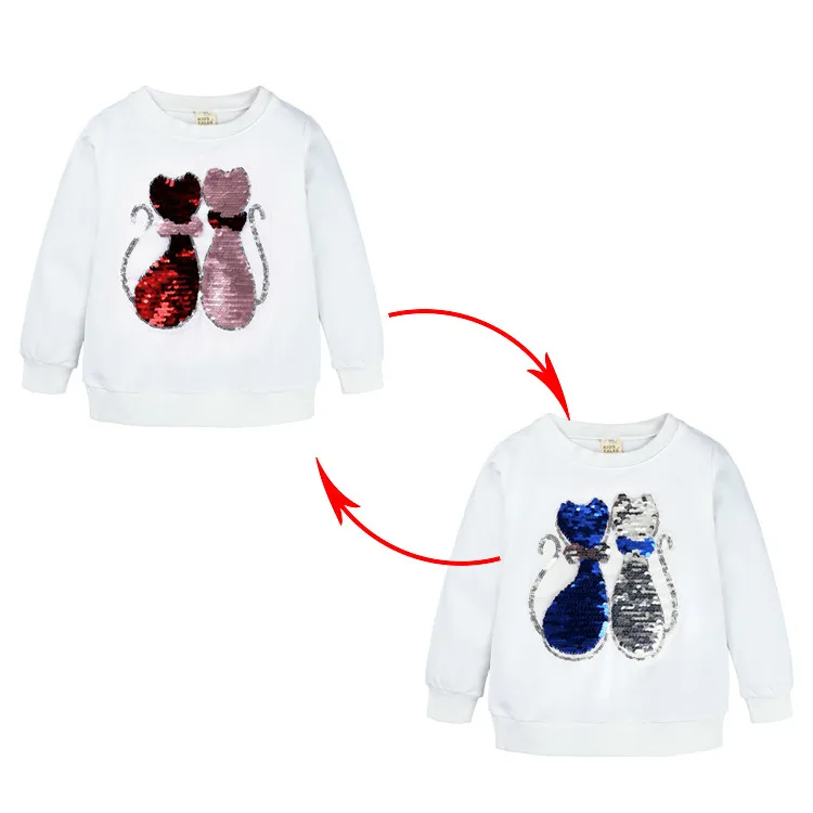 PR-378, новая модная детская одежда Весенняя футболка с длинными рукавами и рисунком летучей мыши для мальчиков детские двухсторонние топы с блестками для детей - Цвет: 013