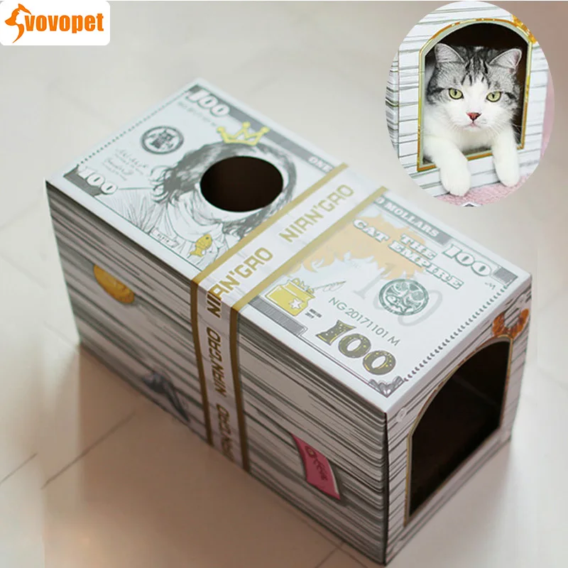 ПЭТ кошачий собачий дом с царапинами доска Складная Спящая кошка кровать гнездо