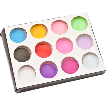 

12Pots/Kit Nail Art Acrylic Powder 1kit UV Nail Art Polymer Builder New Carving Pattern Decoration Powder Kit (case pack)=BFB100