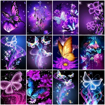 

Evershine Full Square Diamond Painting Butterfly 5D DIY Diamond Mosaic Full Layout Animals Rhinestone Art Home Decoration