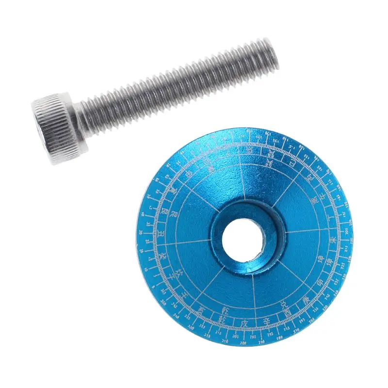 Синий New Bicycle Headset Cap Aluminum Alloy 28.6mm Stem Top Cover MTB Bike With Screw - Цвет: Синий