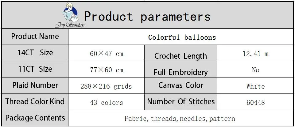 Joy Sunday Красочные Воздушный шар вышивка крестиком Набор Холст Печатный 14CT 11CT DMC украшение дома отправить DIY ручной работы
