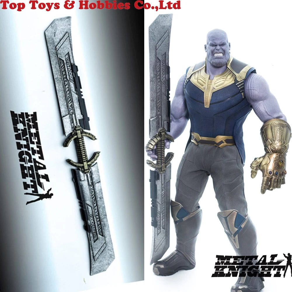 

48cm 1:6 METAL KNIGHT Iron Man Thanos Double-edged Blade Knife Weapon Model Toy for 12 inches Action Figures