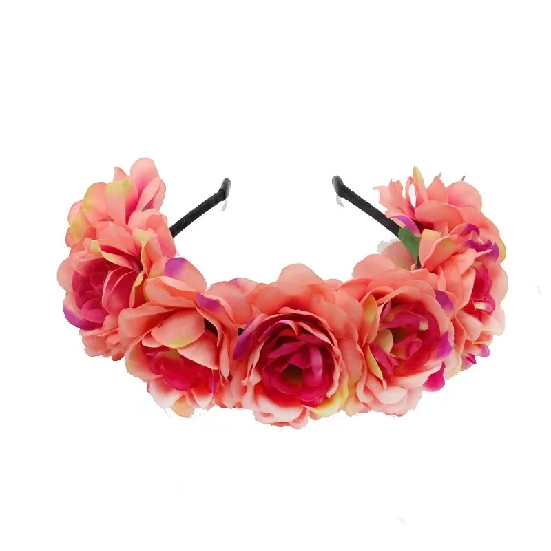 bridal flower crown headband wedding headpiece pink girl blue flower headbands women bridesmaid hair band accessories