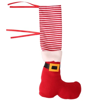 

1Pc Red Table Foot Chair Leg Cover Party Decor Santa Claus Buckle Boot Furniture Leg Feet Pads
