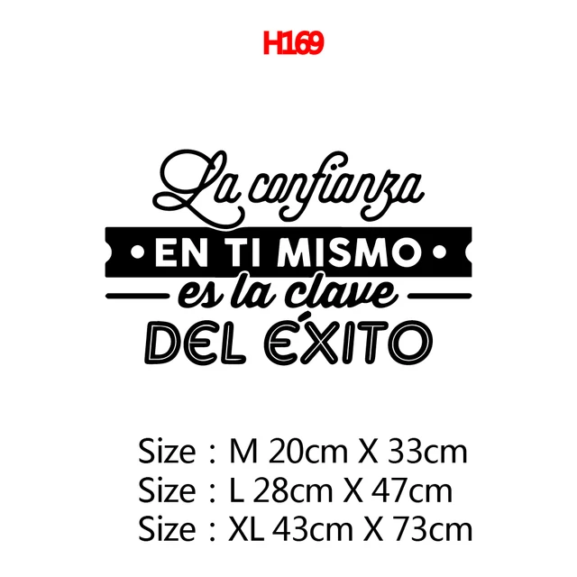 Large Spanish Quotes Phrase Wall Decals Wallpaper Vinyl Stickers For Office Room Decal Wall Sticker Home Decoration Poster Mural H169