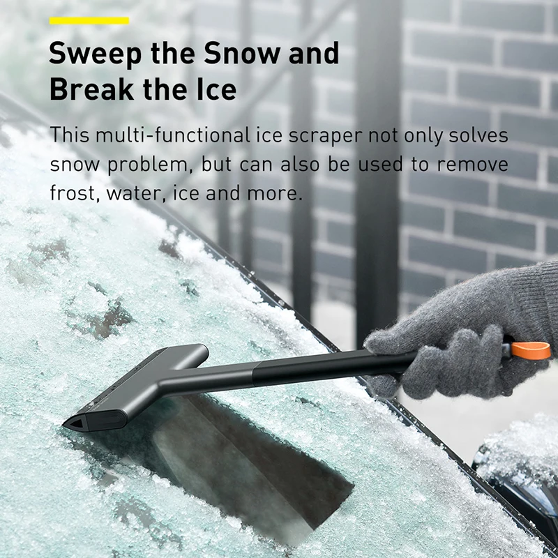 Baseus Ice Scraper Snow Removal Car Windshield Window Snow Cleaning Scraping Tool TPU Auto Ice Breaker Shovel windshield shovel