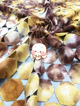 

top quality yellow color embroidery milk lace fabric with special pattern JOY-3210 lace fabric for fashion dress of ladies