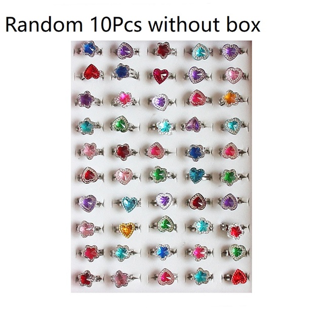 Hot Sale Kids Cute Cartoon Rings Flower Animal Shape Ring Set Mix Finger Jewelry Creative Accessories Girl Child Gifts