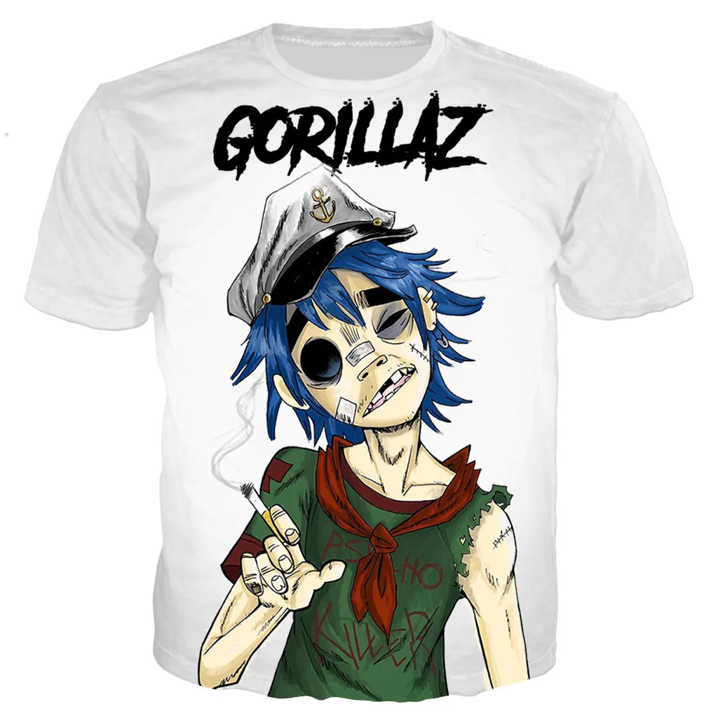 Новое поступление футболка с рисунком gorillaz мужская и женская 3D принтом новинка