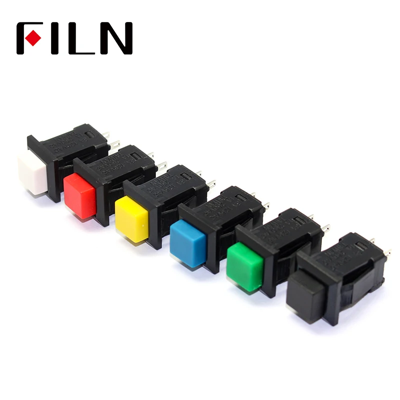 Plastic 10.5mm Square Push Button Switch For Car Modification Light Automatic Lock 250v 1A Sell At A Loss USA