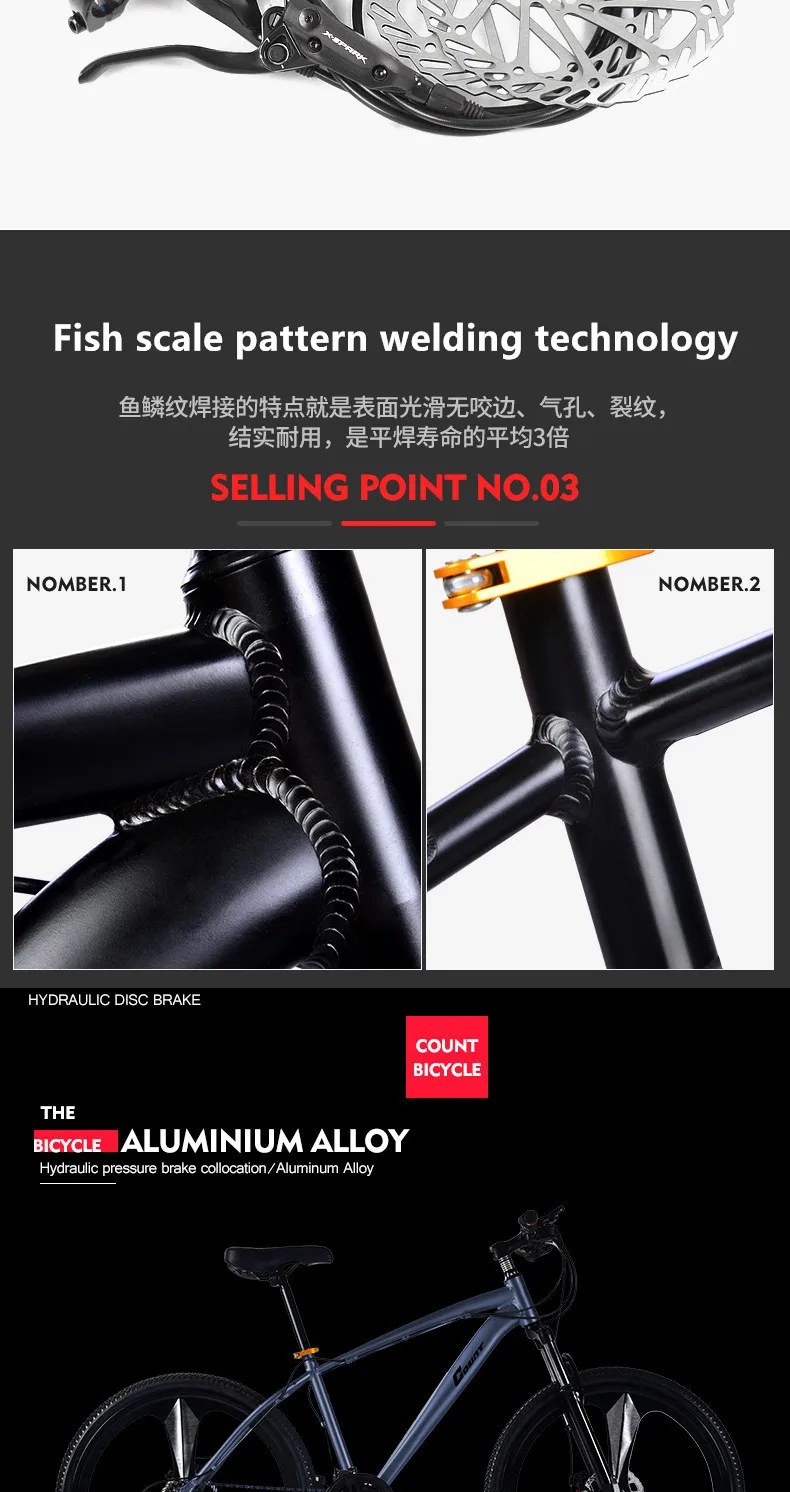 Cheap New Brand Mountain Bike Aluminum Alloy Frame 24 27 30 Speed Disc Brake Mtb Bicycle Outdoor Sports Downhill Bicicleta 5