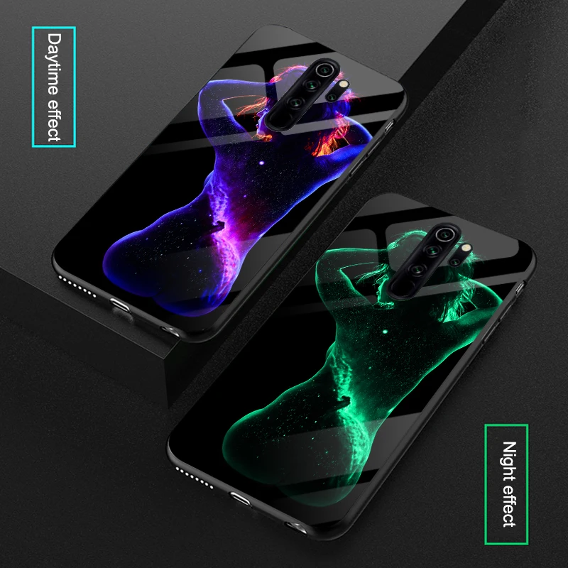 Сексуальный женский чехол в виде светящегося стекла для Xiaomi Redmi 7 8 K20 Pro 7A 8A Роскошная светящаяся задняя крышка для Redmi Note 7 8 Pro