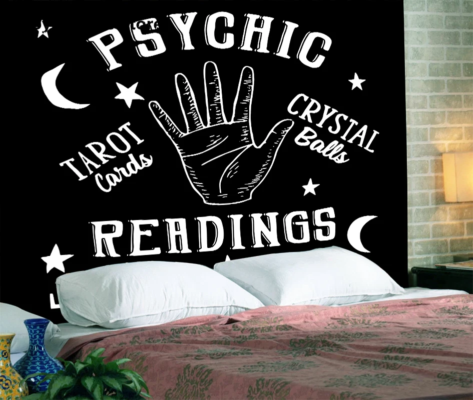 Psychedelic Белый Черный гобелен с Луной настенный ручной хиппи ткань одеяло стены