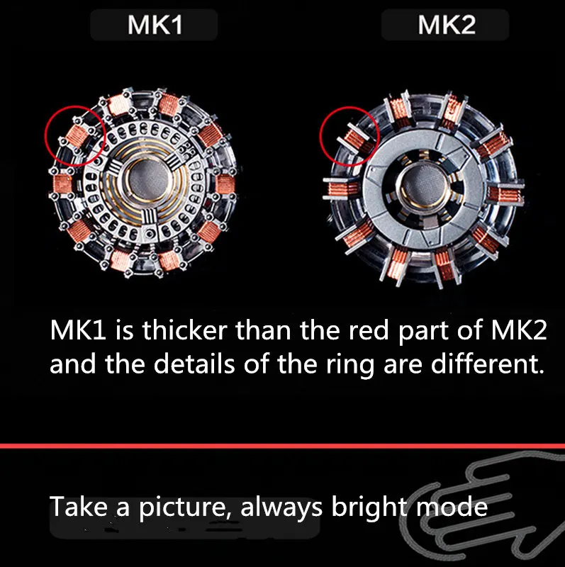 10 1:1 Железный человек дуговой реактор светильник Arc MK1 MK2(ядро закончено) Пылезащитная крышка(готовое изделие) Дисплей Стенд(с автозаводом