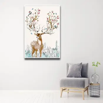 

Custom Sika Deer Nordic Posters And Prints Wall Art Canvas Painting Canvas Painting For Living Room Wall Pictures Baby Kids Room
