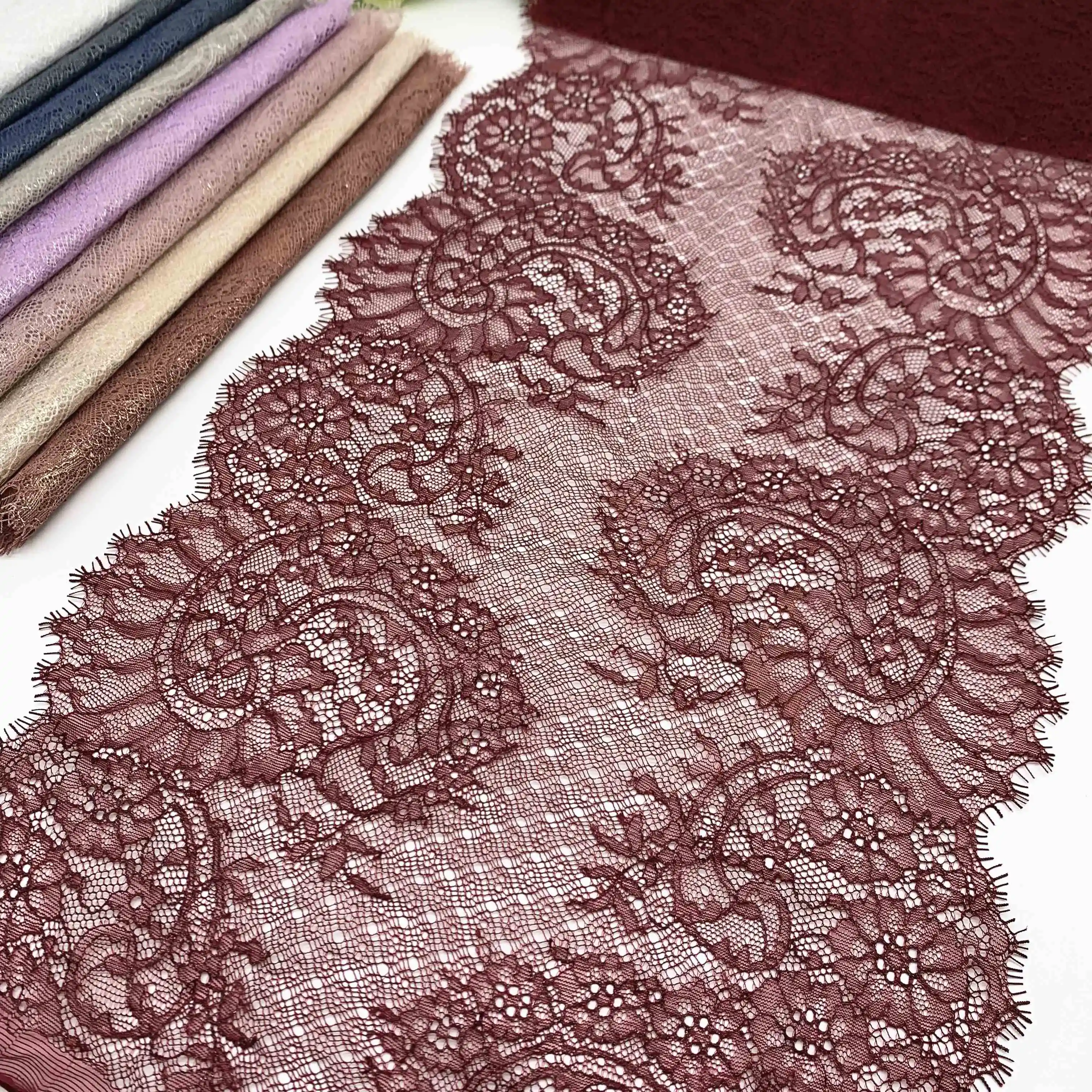 3 M/lot 1.50M/pc Width 27.50-32.50cm 13 color Eyelash Lace Trim Foil No-Elastic Shimmer Glitter Trimming 1