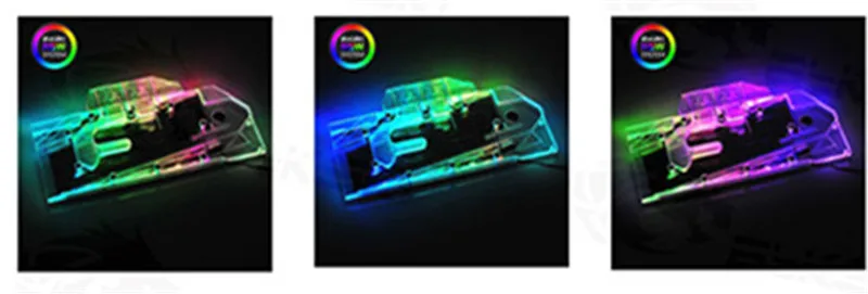 Bykski полный охват GPU водяной блок для ASUS TUF GTX 1660Ti O6G RTX 2060 O6G видеокарта N-AS1660TIPH-X - Цвет лезвия: Block(5V 3Pin AURA)