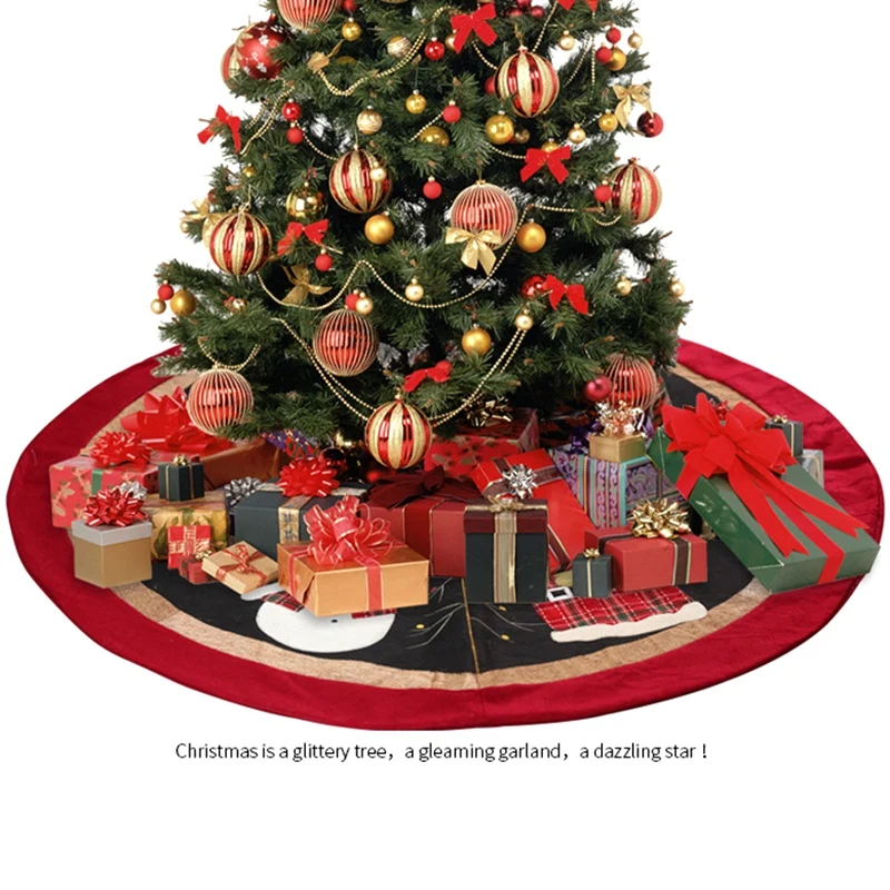 Christmas Tree Skirt 48-Inch Large Sized Invisible Clasp Design Xmas Tree Mat Holiday Decorations