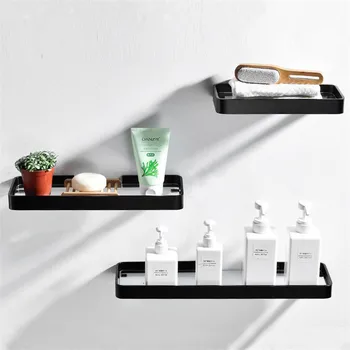

Bathroom Corner Shelf Free Punch Space Aluminum Shower Shelves Organizer Wall Mounted Mirror Front Storage Racks Shampoo Holder