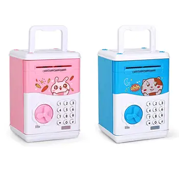 

Kids Mini Cartoon Piggy Bank Electronic Password Money Bank Saving Box For Children Gifts Pattern Random