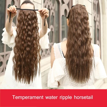 

Bandage Ponytail Water Ripple Fluffy Lifelike Natural Multicolor Length Optional High Temperature Resistant Fiber Synthetic Wig