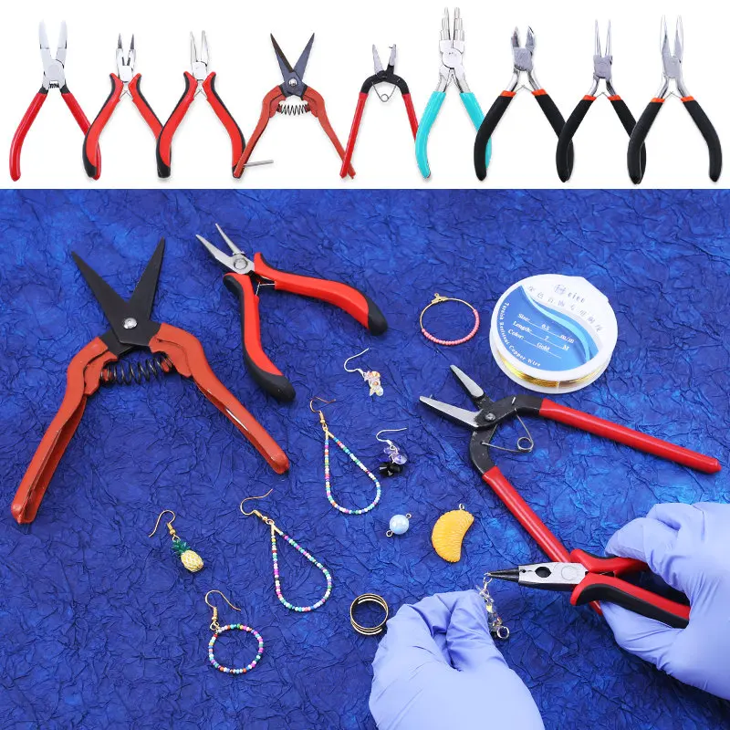 주얼리 펜치 도구 및 장비, 쥬얼리 제작, 수제 도구 공예, DIY 액세서리, 탄소강 코 펜치 고정, 1 개