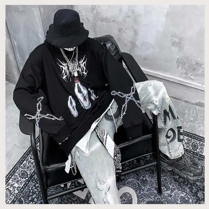 Толстовка с капюшоном для мужчин и женщин Свитшот в стиле хип хоп уличная одежда