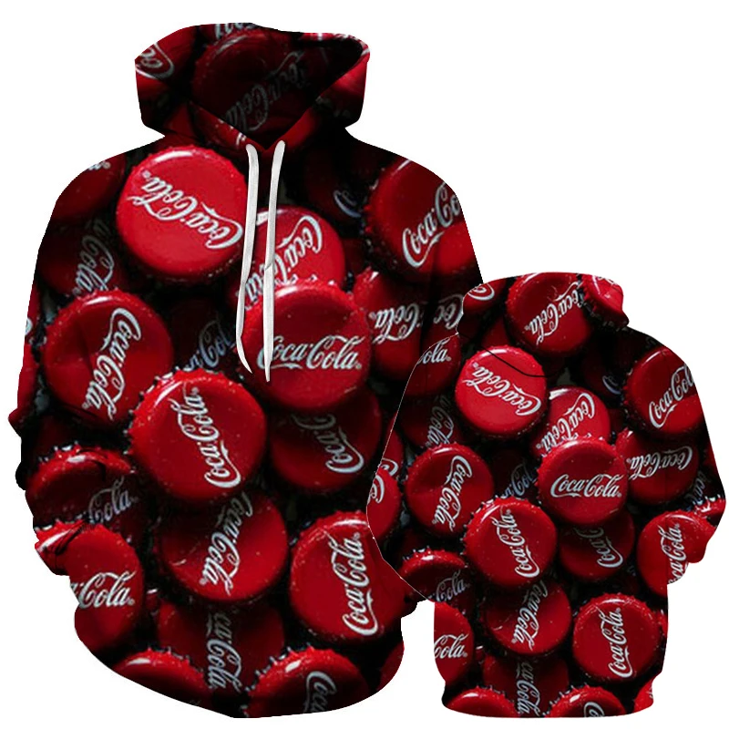 Men's new 3d-printed hoodie beer/burger/coke/casual hip-hop elements hoodie, Asian size s-6xl Men's new 3d-printed hoodie beer/burger/coke/casual hip-hop elements hoodie, Asian size s-6xl