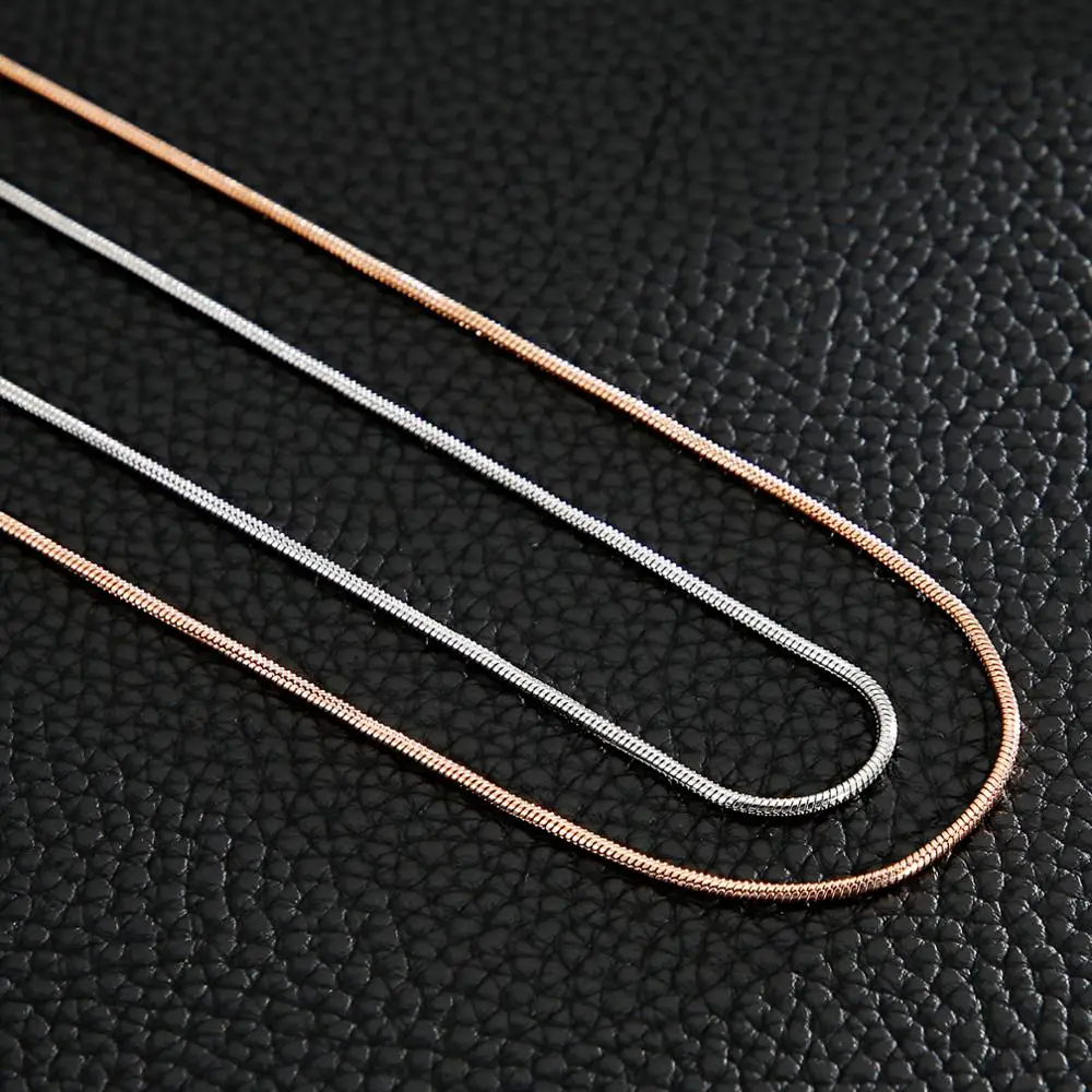 1.5mm Width Stainless Steel Snake Chain Female Rose Gold/Black Fashion Necklaces For Women Girls Chokers Long Chains - Image 5