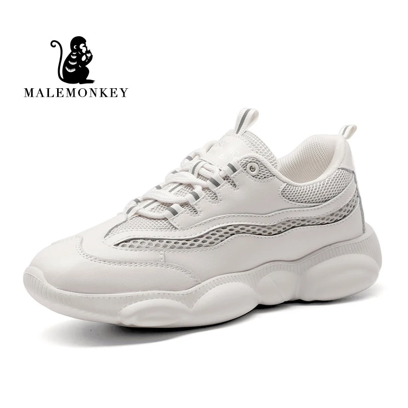New Summer White Mesh Women Sneakers Fashion Thick Bottom Womens Platform Sneakers Casual Shoes Zapatos De Mujer - Color: 932745-Beige