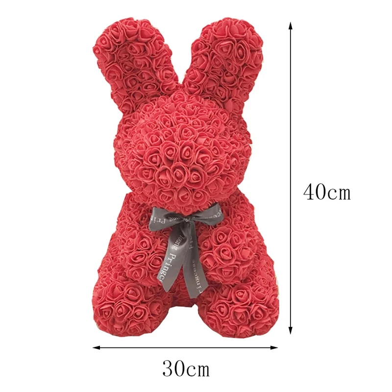 

Artificial Rose Rabbit Dolls 40 x 28 x 30Cm Wedding Valentine'S Day Birthday Girlfriend Toy Simulated Love Gift Anniversary Pr
