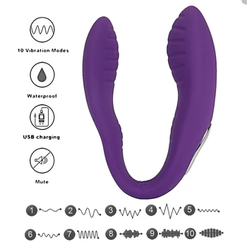 U Shape Vibrator for Couples Wireless Vibrators Sex Toys for Adults Dildo Clitoris Stimulator Double Vibrator for Woman Sex Shop 2