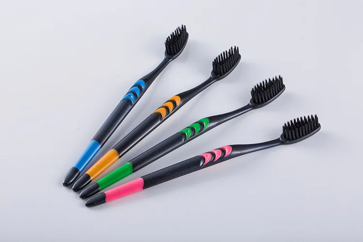 10Pcs Bamboo Charcoal Toothbrush Travel Double Ultra Soft Toothbrush Deep Clean Brush Dental Oral Care Hygiene Teeth Brush